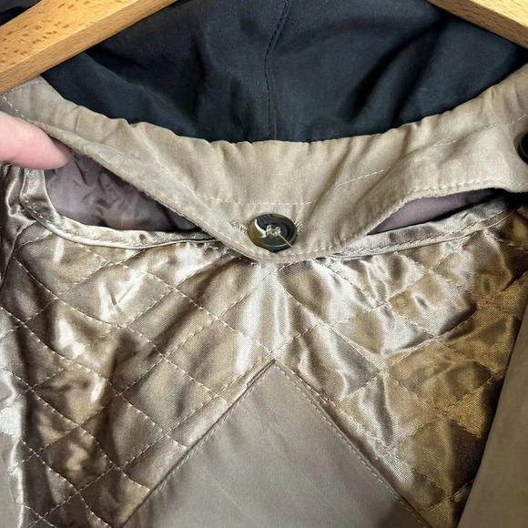 New York Harbor Vtg Hooded Khaki Trench Coat with Liner Size 10 - Picture 8 of 15